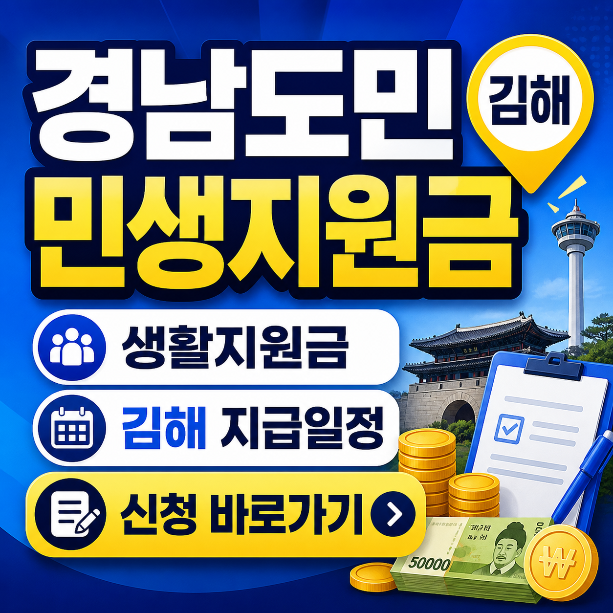 경남도민 민생지원금 생활지원금 김해 지급일정 및 신청 바로가기